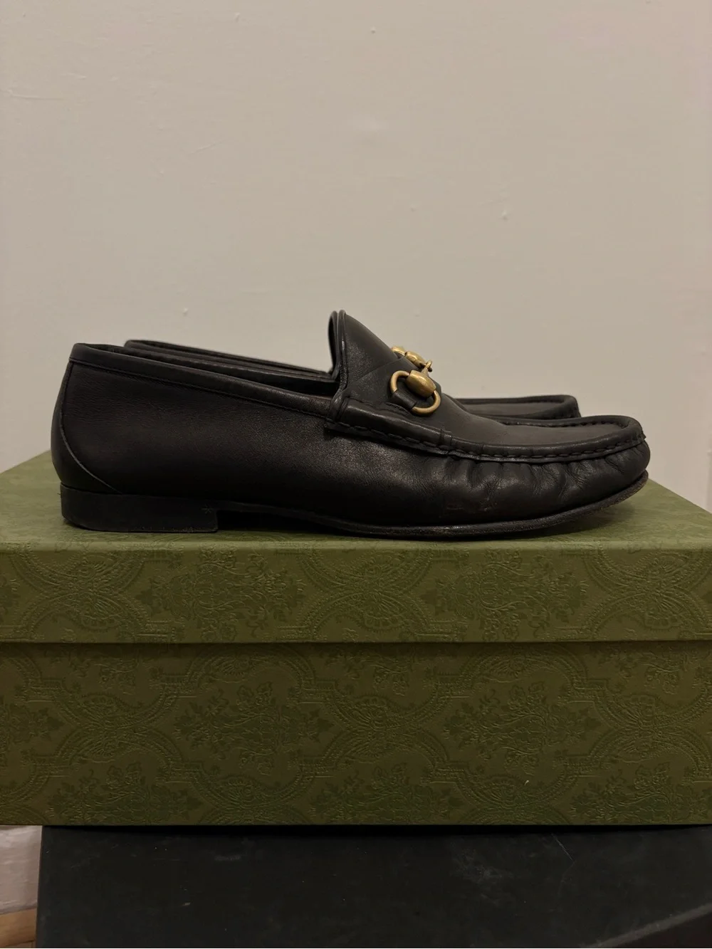 Gucci 1953 Black Leather Horsebit Slip-On Loafers